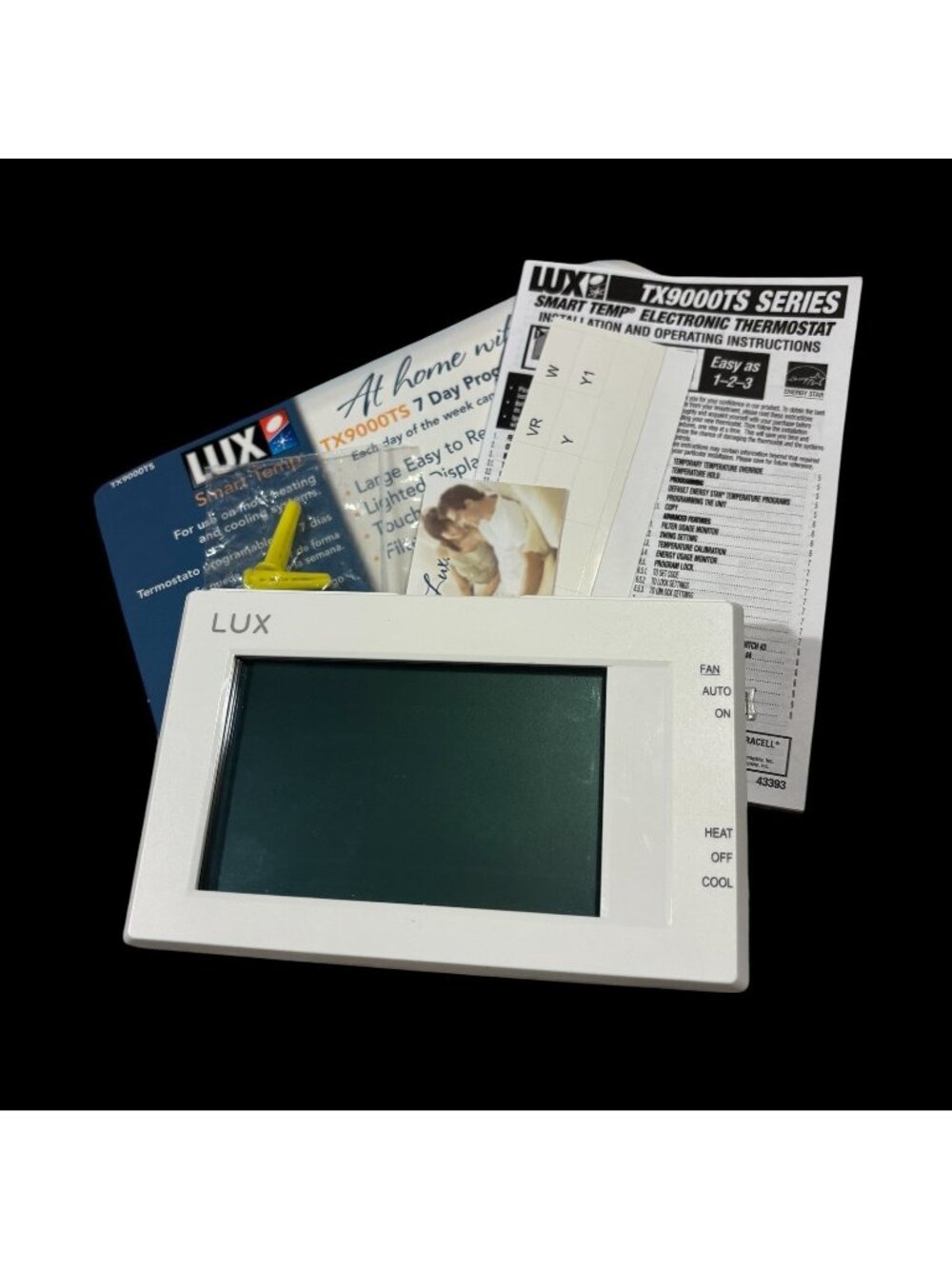 New Without Box Lux TX9000TS Touch Screen Seven-Day Programmable Thermostat